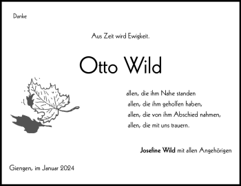 Traueranzeige von Otto Wild von Heidenheimer Zeitung