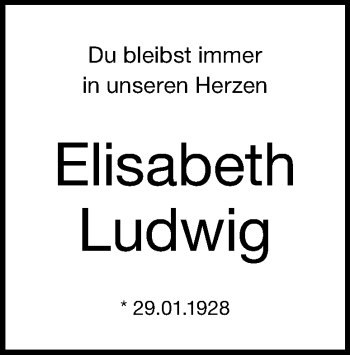 Traueranzeige von Elisabeth Marie Ludwig von Heidenheimer Zeitung