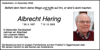 Traueranzeige von Albrecht Hering von Heidenheimer Zeitung