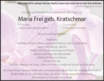 Traueranzeige von Maria Frei von Heidenheimer Zeitung