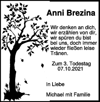 Traueranzeige von Anna Brezina von Heidenheimer Zeitung