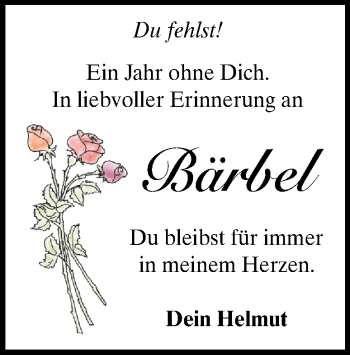 Traueranzeige von Bärbel Schulze von Heidenheimer Zeitung