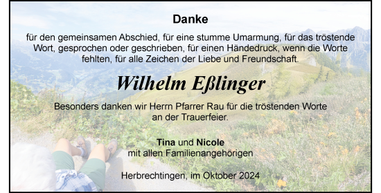 Traueranzeige von Wilhelm Eßlinger von Heidenheimer Zeitung