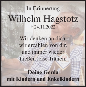 Traueranzeige von Wilhelm Georg Hagstotz von Heidenheimer Zeitung