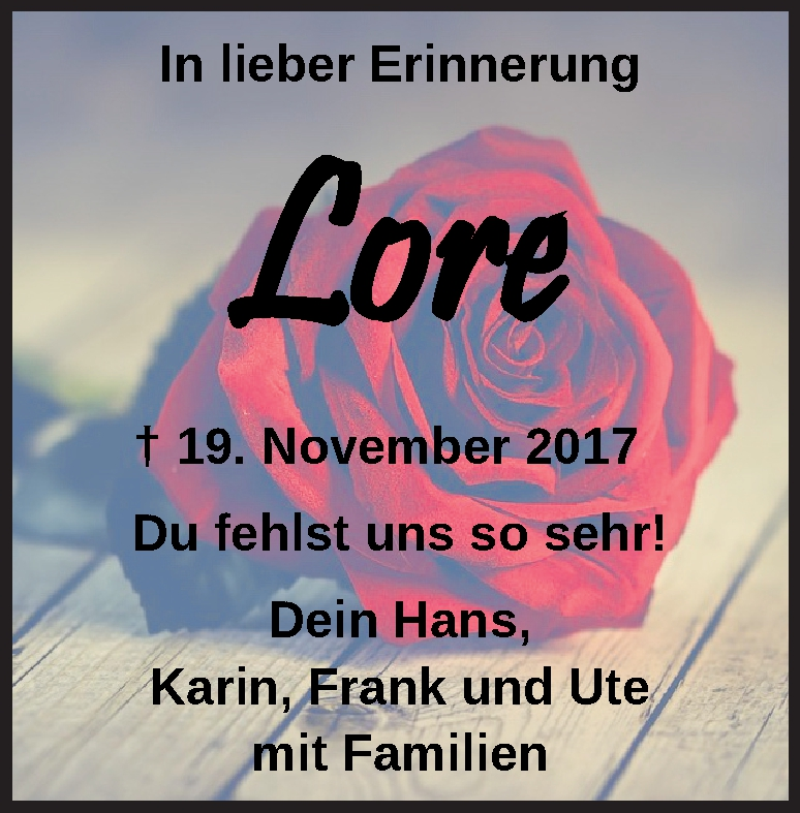  Traueranzeige für Lore Beißwanger vom 19.11.2024 aus Heidenheimer Zeitung