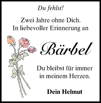 Traueranzeige von Bärbel Schulze von Heidenheimer Zeitung