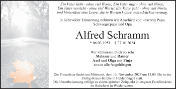 Traueranzeige von Alfred Schramm von Heidenheimer Zeitung
