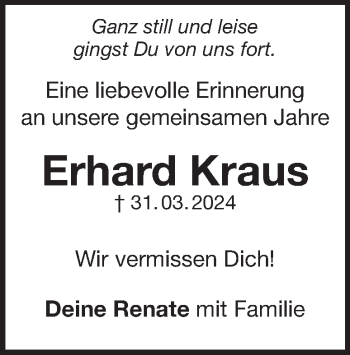 Traueranzeige von Erhard Kraus von Heidenheimer Zeitung