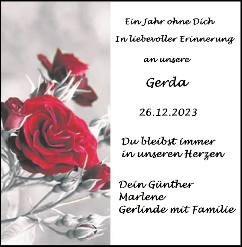  Traueranzeige für Gerda Kahl-Maletycz vom 27.12.2024 aus Heidenheimer Zeitung