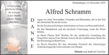Traueranzeige von Alfred Schramm von Heidenheimer Zeitung