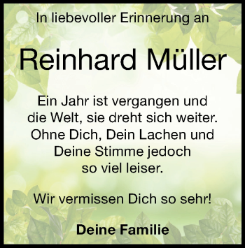 Traueranzeige von Reinhard Müller von Heidenheimer Zeitung