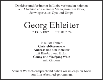 Traueranzeige von Georg  Ehleiter von Heidenheimer Zeitung