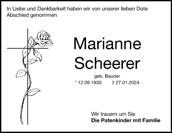 Traueranzeige von Marianne Scheerer von Heidenheimer Zeitung