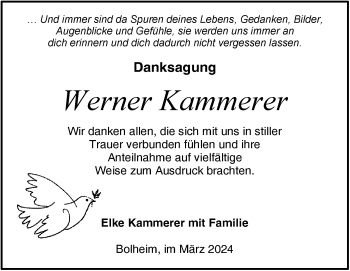 Traueranzeige von Werner Kammerer von Heidenheimer Zeitung
