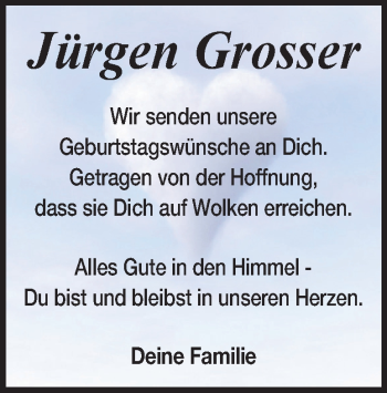 Traueranzeige von Jürgen Grosser von Heidenheimer Zeitung