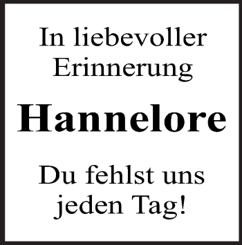Traueranzeige von Hannelore Friedrich von Heidenheimer Zeitung