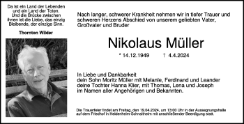 Traueranzeige von Nikolaus Müller von Heidenheimer Zeitung