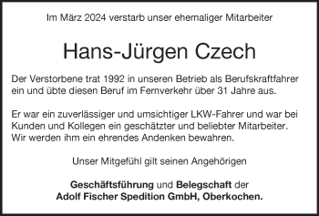 Traueranzeige von Hans-Jürgen Czech von Heidenheimer Zeitung