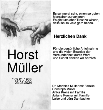 Traueranzeige von Horst Müller von Heidenheimer Zeitung