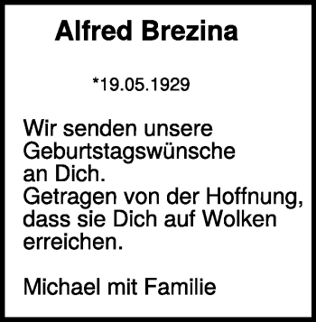 Traueranzeige von Alfred Brezina von Heidenheimer Zeitung