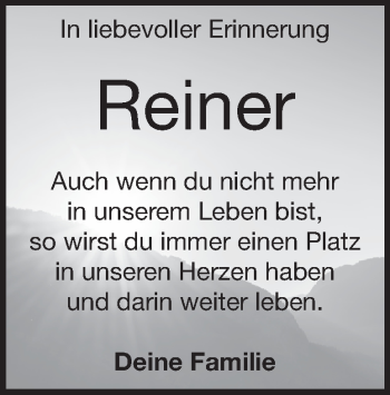 Traueranzeige von Reiner Hahn von Heidenheimer Zeitung