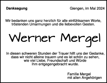 Traueranzeige von Werner Mergel von Heidenheimer Zeitung