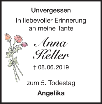 Traueranzeige von Anna Keller von Heidenheimer Zeitung