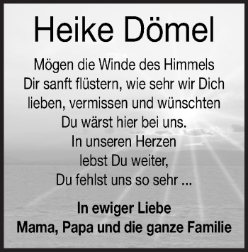 Traueranzeige von Heike-Kerstin Dömel von Heidenheimer Zeitung