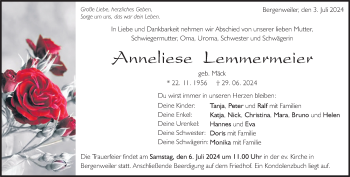 Traueranzeige von Anneliese Lemmermeier von Heidenheimer Zeitung