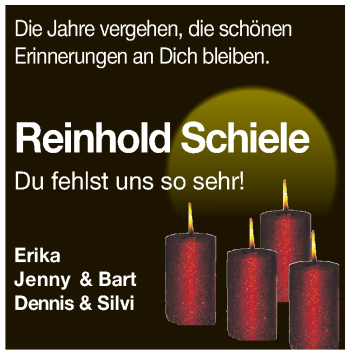Traueranzeige von Reinhold Schiele von Heidenheimer Zeitung