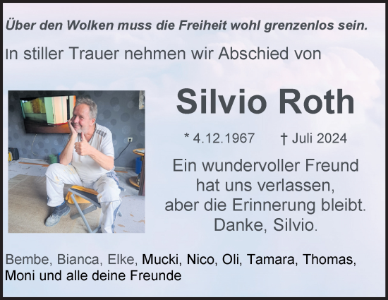 Traueranzeige von Silvio Roth von Heidenheimer Zeitung