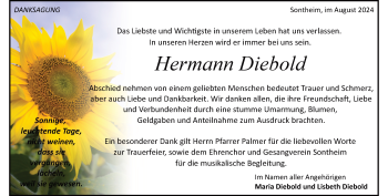 Traueranzeige von Hermann Diebold von Heidenheimer Zeitung