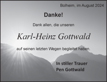 Traueranzeige von Karl-Heinz Gottwald von Heidenheimer Zeitung