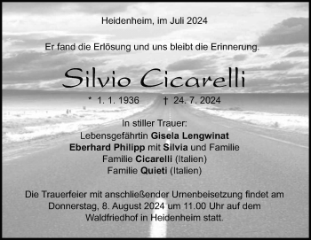 Traueranzeige von Silvio Cicarelli von Heidenheimer Zeitung
