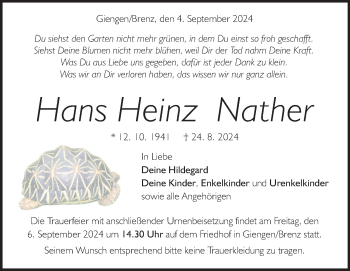 Traueranzeige von Hans Heinz Nather von Heidenheimer Zeitung