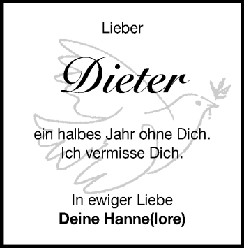 Traueranzeige von Dieter Hauf von Heidenheimer Zeitung