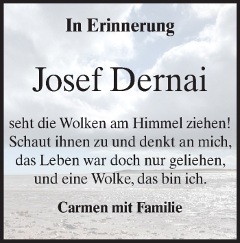 Traueranzeige von Josef Dernai von Heidenheimer Zeitung