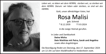 Traueranzeige von Rosa Malisi von Heidenheimer Zeitung