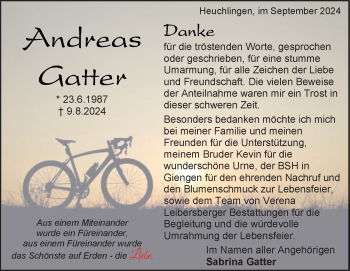 Traueranzeige von Andreas Gatter von Heidenheimer Zeitung