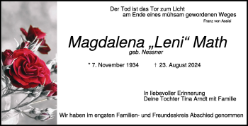 Traueranzeige von Magdalena 