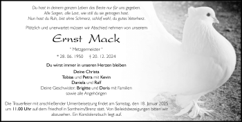 Traueranzeige von Ernst Mack von Heidenheimer Zeitung