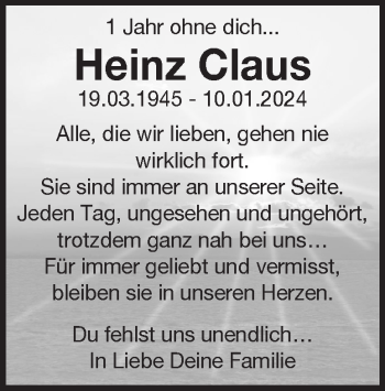 Traueranzeige von Heinz Claus von Heidenheimer Zeitung