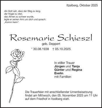 Traueranzeige von Rosemarie Schieszl von Heidenheimer Zeitung