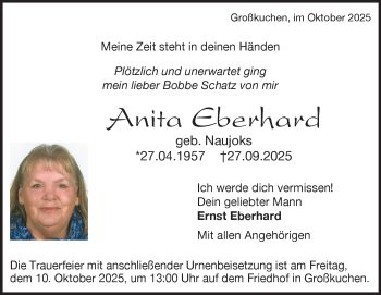 Traueranzeige von Anita Eberhard von Heidenheimer Zeitung