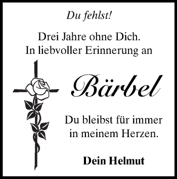 Traueranzeige von Bärbel Schulze von Heidenheimer Zeitung