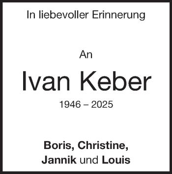 Traueranzeige von Ivan Keber von Heidenheimer Zeitung