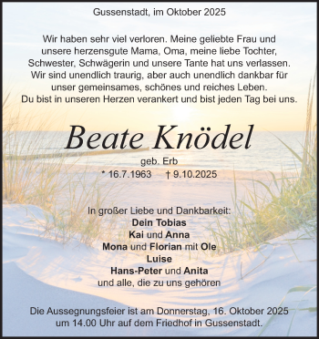 Traueranzeige von Beate Knödel von Heidenheimer Zeitung