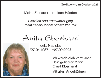 Traueranzeige von Anita Eberhard von Heidenheimer Zeitung
