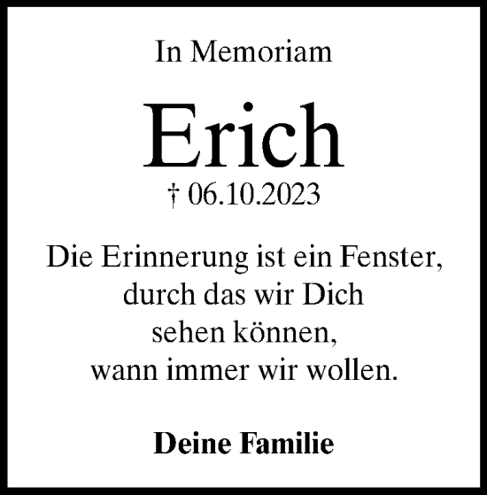 Traueranzeige von Erich Maier 