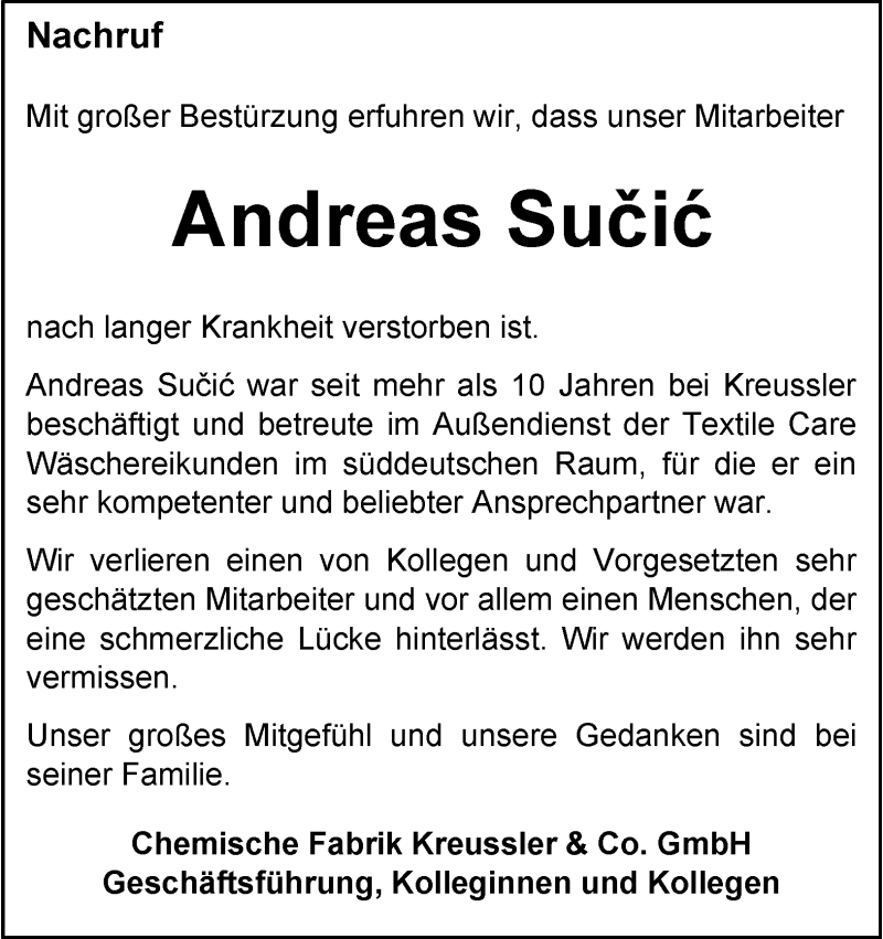  Traueranzeige für Andreas Sucic vom 08.10.2025 aus Heidenheimer Zeitung